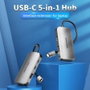 Vention Hub USB Tipo-C TNDHB con 3xUSB, 1xUSB Tipo-C y 1xUSB Tipo-C PD